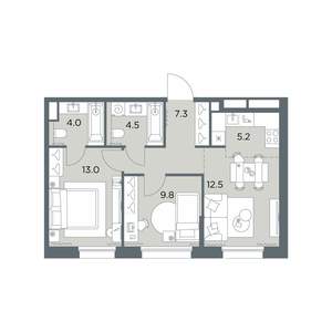 3-к квартира, вторичка, 56м2, 3/6 этаж