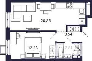 1-к квартира, вторичка, 40м2, 5/28 этаж
