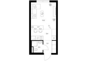 Студия квартира, вторичка, 24м2, 9/9 этаж