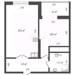 2-к квартира, вторичка, 42м2, 2/17 этаж