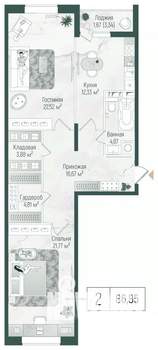 2-к квартира, вторичка, 89м2, 4/10 этаж