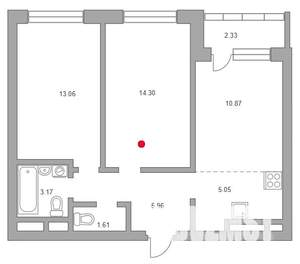3-к квартира, вторичка, 57м2, 20/23 этаж