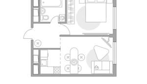 2-к квартира, строящийся дом, 32м2, 2/14 этаж