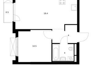 1-к квартира, вторичка, 37м2, 7/9 этаж