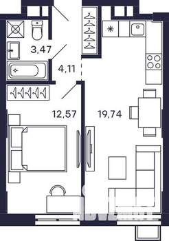 1-к квартира, вторичка, 40м2, 5/28 этаж