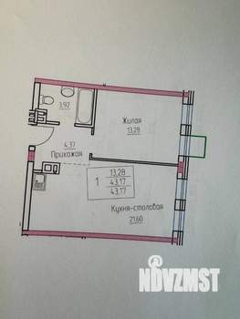 1-к квартира, вторичка, 43м2, 3/16 этаж