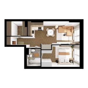 1-к квартира, вторичка, 43м2, 9/9 этаж