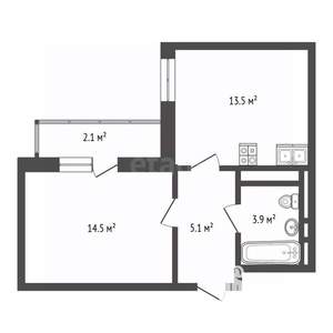 1-к квартира, сданный дом, 39м2, 19/25 этаж