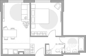 2-к квартира, вторичка, 42м2, 1/6 этаж