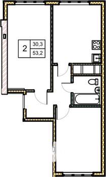 2-к квартира, вторичка, 54м2, 5/5 этаж