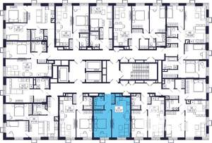 1-к квартира, строящийся дом, 44м2, 8/28 этаж