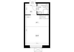 Студия квартира, вторичка, 23м2, 6/9 этаж