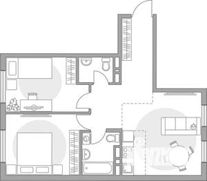 3-к квартира, вторичка, 57м2, 2/6 этаж