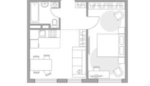2-к квартира, строящийся дом, 40м2, 2/6 этаж
