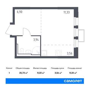 Студия квартира, вторичка, 26м2, 4/24 этаж