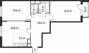 3-к квартира, вторичка, 72м2, 1/6 этаж