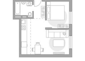 2-к квартира, строящийся дом, 40м2, 3/6 этаж
