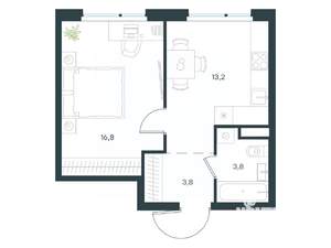 1-к квартира, вторичка, 38м2, 3/15 этаж