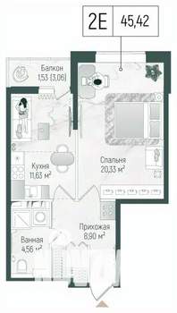 1-к квартира, вторичка, 47м2, 9/10 этаж