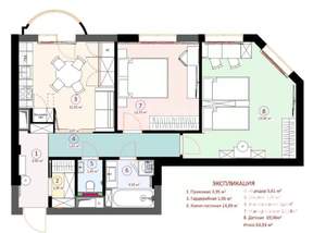 2-к квартира, вторичка, 65м2, 9/9 этаж