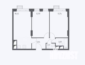 2-к квартира, вторичка, 55м2, 27/33 этаж