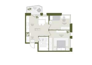 2-к квартира, вторичка, 53м2, 4/8 этаж