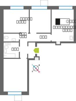 3-к квартира, вторичка, 70м2, 5/7 этаж