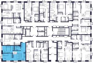 2-к квартира, строящийся дом, 52м2, 2/28 этаж