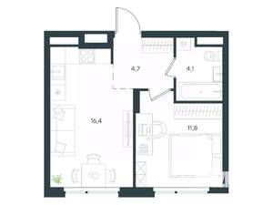 1-к квартира, вторичка, 37м2, 5/15 этаж