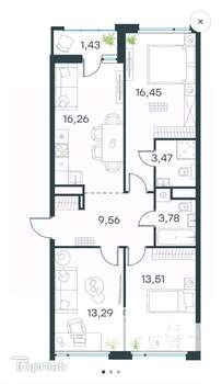 4-к квартира, вторичка, 78м2, 6/10 этаж