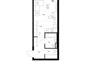 Студия квартира, вторичка, 29м2, 8/9 этаж