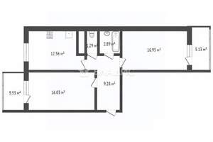 2-к квартира, вторичка, 64м2, 8/17 этаж