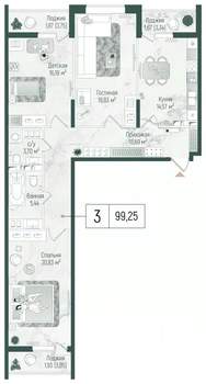3-к квартира, вторичка, 105м2, 6/10 этаж