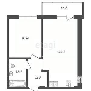 1-к квартира, вторичка, 36м2, 6/6 этаж