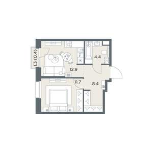 1-к квартира, вторичка, 38м2, 5/6 этаж