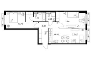 2-к квартира, вторичка, 66м2, 2/9 этаж