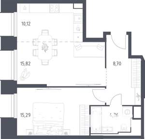 1-к квартира, строящийся дом, 54м2, 7/30 этаж