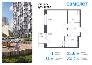 1-к квартира, вторичка, 38м2, 10/25 этаж