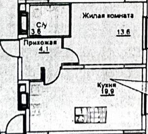 2-к квартира, вторичка, 41м2, 24/27 этаж