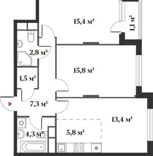 3-к квартира, вторичка, 69м2, 2/6 этаж