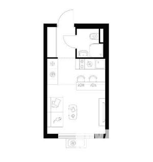 Студия квартира, вторичка, 20м2, 7/9 этаж