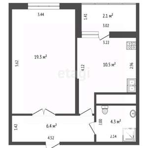 1-к квартира, вторичка, 45м2, 16/22 этаж