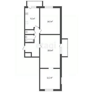 3-к квартира, вторичка, 64м2, 6/12 этаж