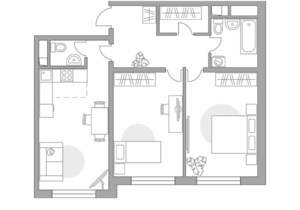 3-к квартира, строящийся дом, 53м2, 2/14 этаж