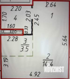 1-к квартира, вторичка, 26м2, 1/6 этаж