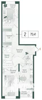 2-к квартира, вторичка, 77м2, 5/10 этаж