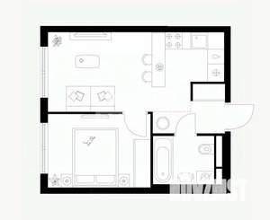 1-к квартира, вторичка, 32м2, 6/9 этаж