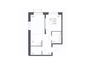 1-к квартира, вторичка, 41м2, 17/24 этаж