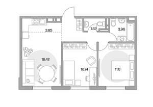3-к квартира, вторичка, 54м2, 4/6 этаж