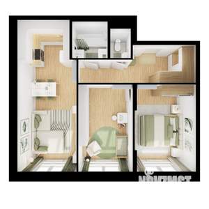 2-к квартира, вторичка, 56м2, 8/9 этаж